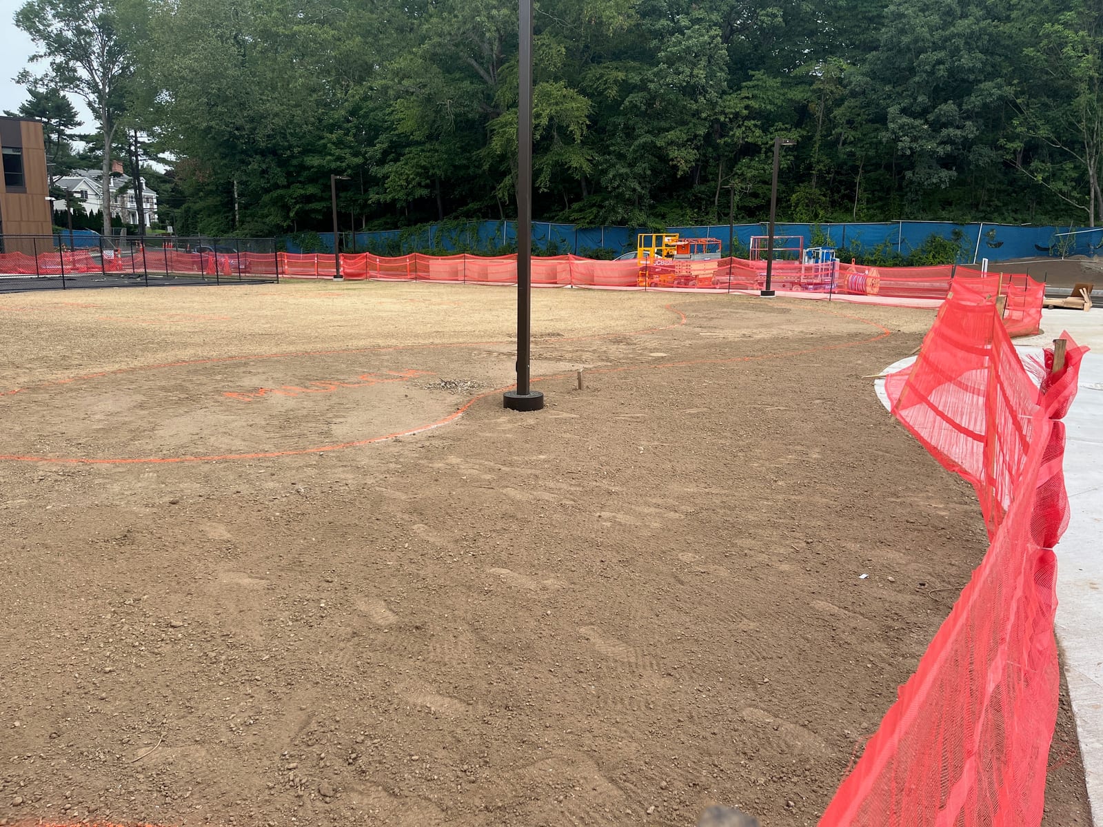 Future lawn area beside the Greenwich school before sod was installed