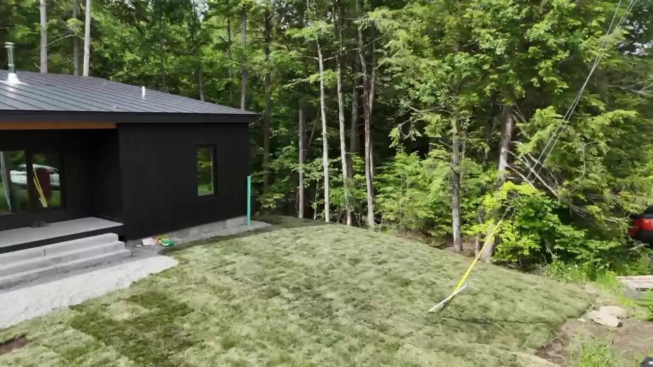 Afternoon drone flyover of the finished lawn.