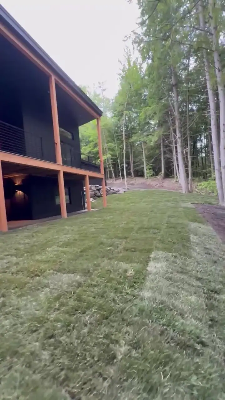 A slow pass down the full length of the lawn.