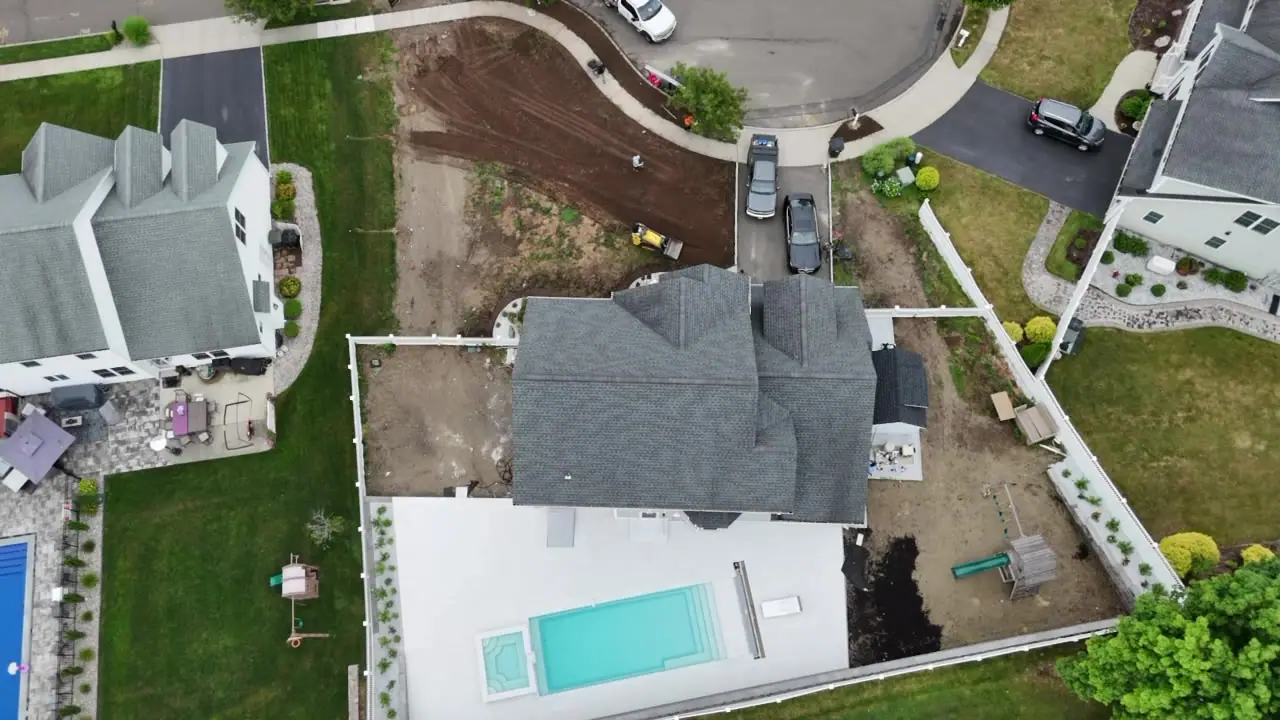A drone pass over the whole property the day before sod.
