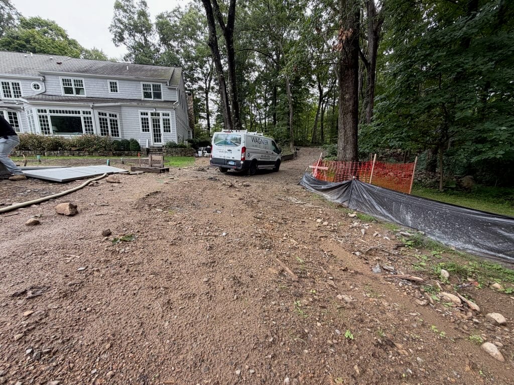 Access road at the New Canaan site before the propane operation and driveway paving scheduled for the following week