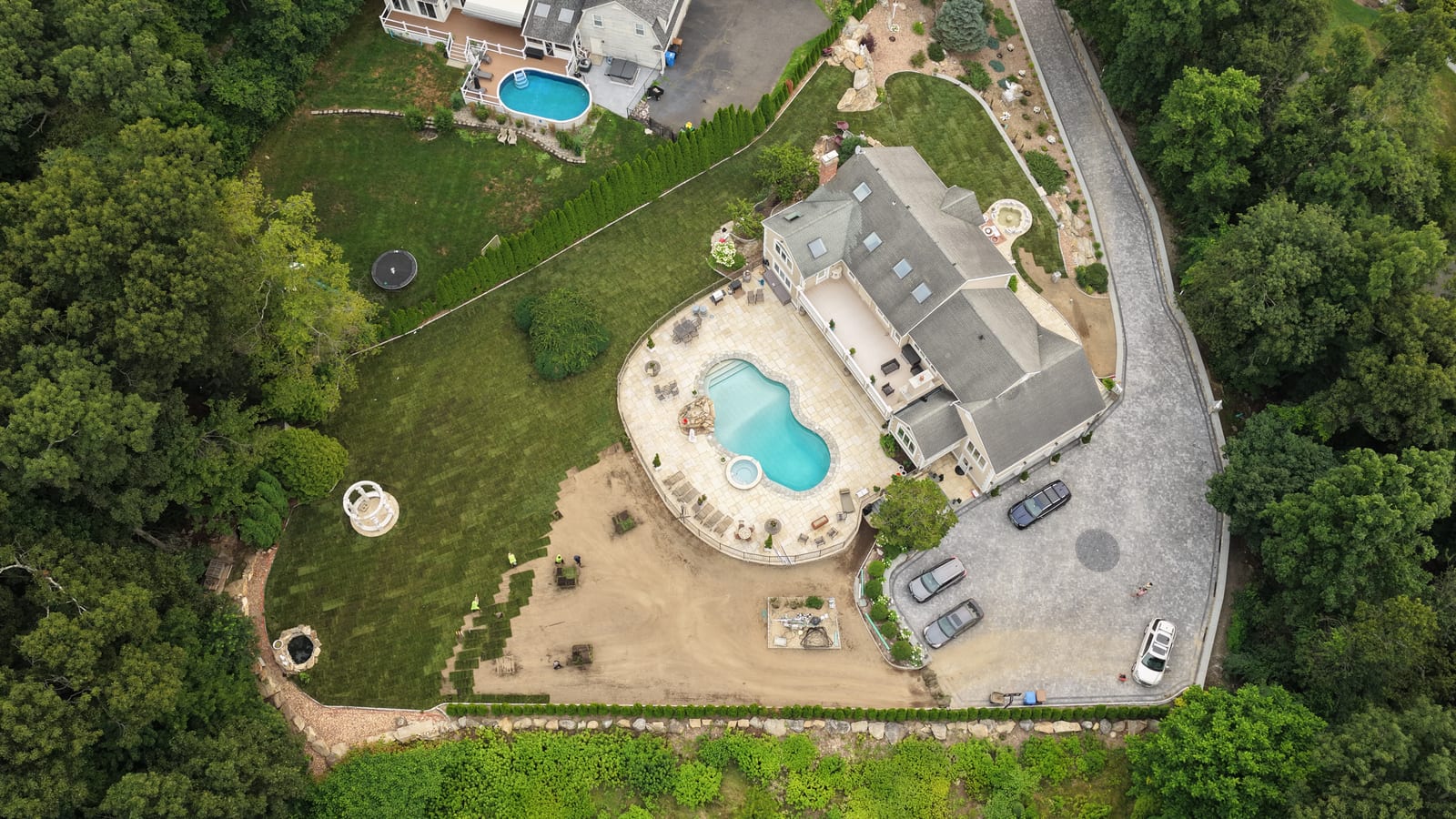 17,000 Sq Ft of Sod Around a New Pool in Shelton, CT