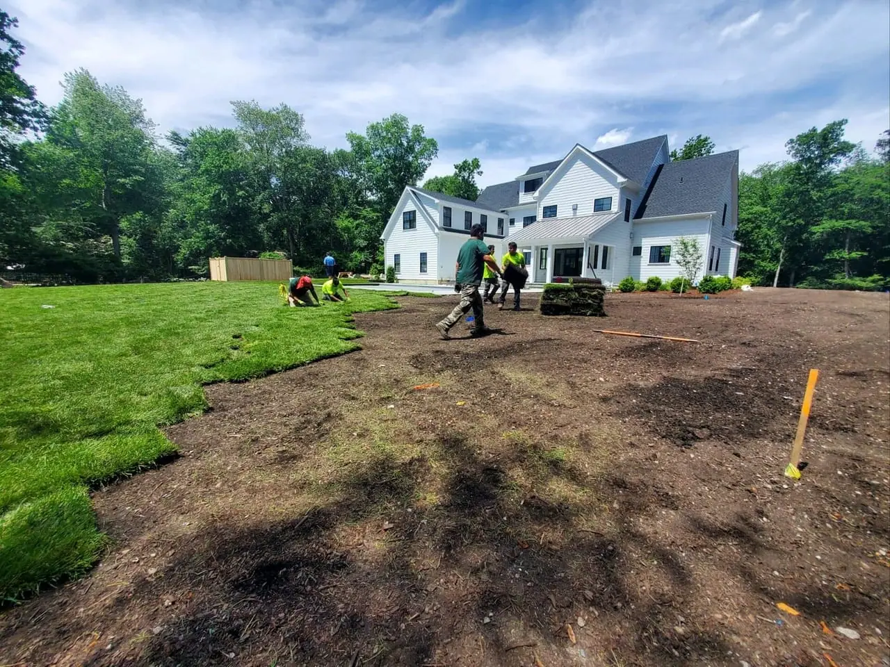 CT Sod crew installing fresh sod (10)
